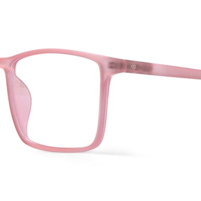 Buy Salmon Glow Rectangle Blue Screen Glasses