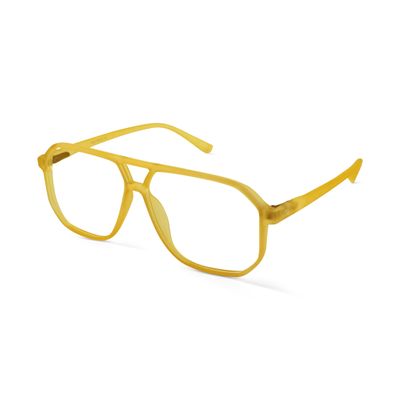 Shop Scintillating Yellow Hexagonal Blue Screen Glasses