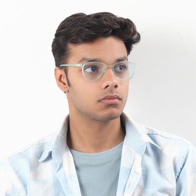 Sharp Sculpt Square Blue Screen Glasses