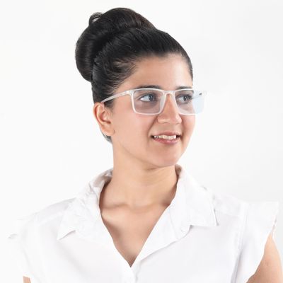 Buy Snowflake Crystal Rectangle Blue Screen Glasses