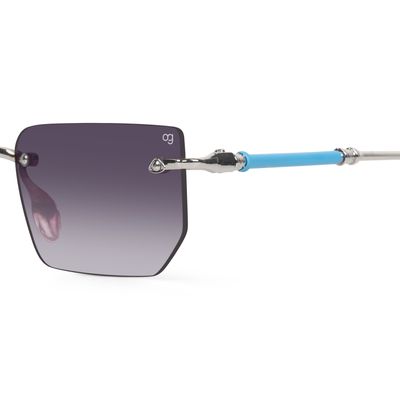 Solvy Rectangle Rimless Black & Silver Sunglasses Buy Solvy Rectangle Rimless Black & Silver Sunglasses Online