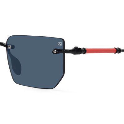 Buy Solvy Rectangle Rimless Black Sunglasses Online