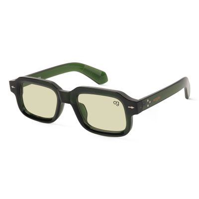 Shop Sundown Green Square Sunglasses
