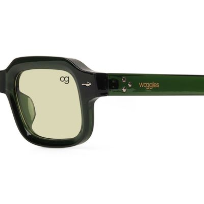 Buy Sundown Green Square Sunglasses