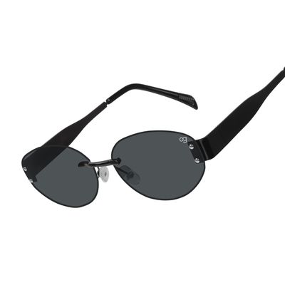 SunHaven Oval Rimless Black Sunglasses Buy SunHaven Oval Rimless Black Sunglasses Online