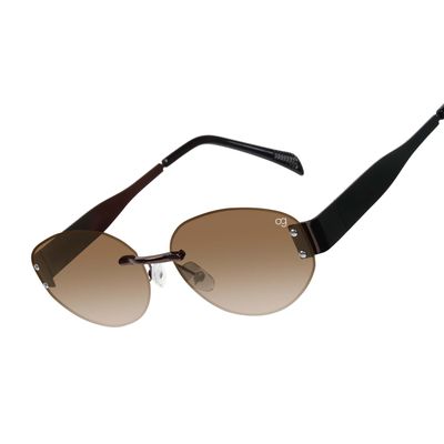 SunHaven Oval Rimless Brown Sunglasses Buy SunHaven Oval Rimless Brown Sunglasses Online