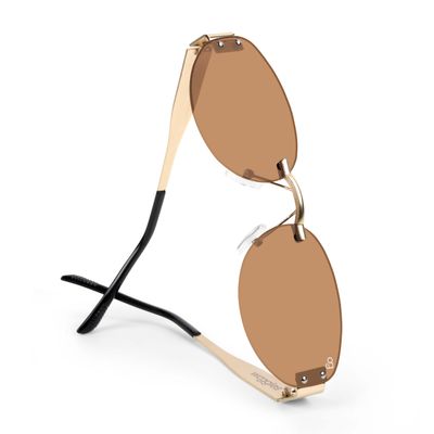 SunHaven Oval Rimless Honey Brown Sunglasses Buy SunHaven Oval Rimless Honey Brown Sunglasses Online