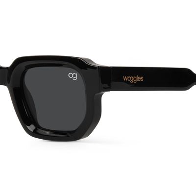 Buy Thistle Black Square Sunglasses