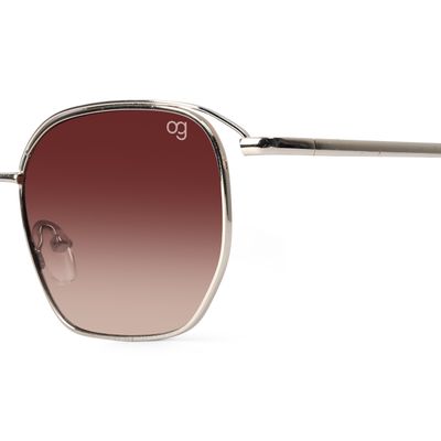 Buy Tidebreak Golden Hexagonal Sunglasses