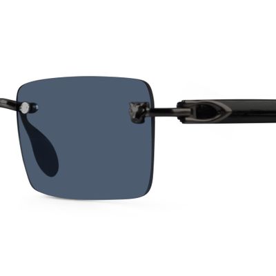 Buy Xylo Black Rimless Rectangle Sunglasses