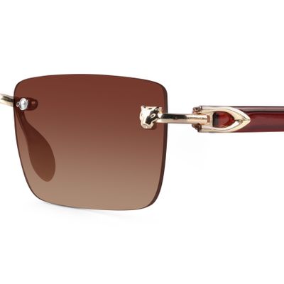 Xylo Brown Rimless Rectangle Sunglasses Buy Xylo Brown Rimless Rectangle Sunglasses