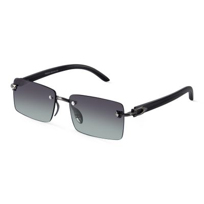 Xylo Green Rimless Rectangle Sunglasses Shop Xylo Green Rimless Rectangle Sunglasses