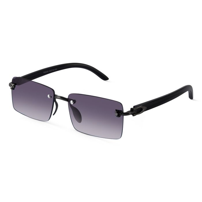 Buy Xylo Purple Rimless Rectangle Sunglasses Woggles - Main Image