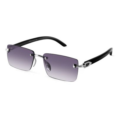Xylo Silver Rimless Rectangle Sunglasses Shop Xylo Silver Rimless Rectangle Sunglasses
